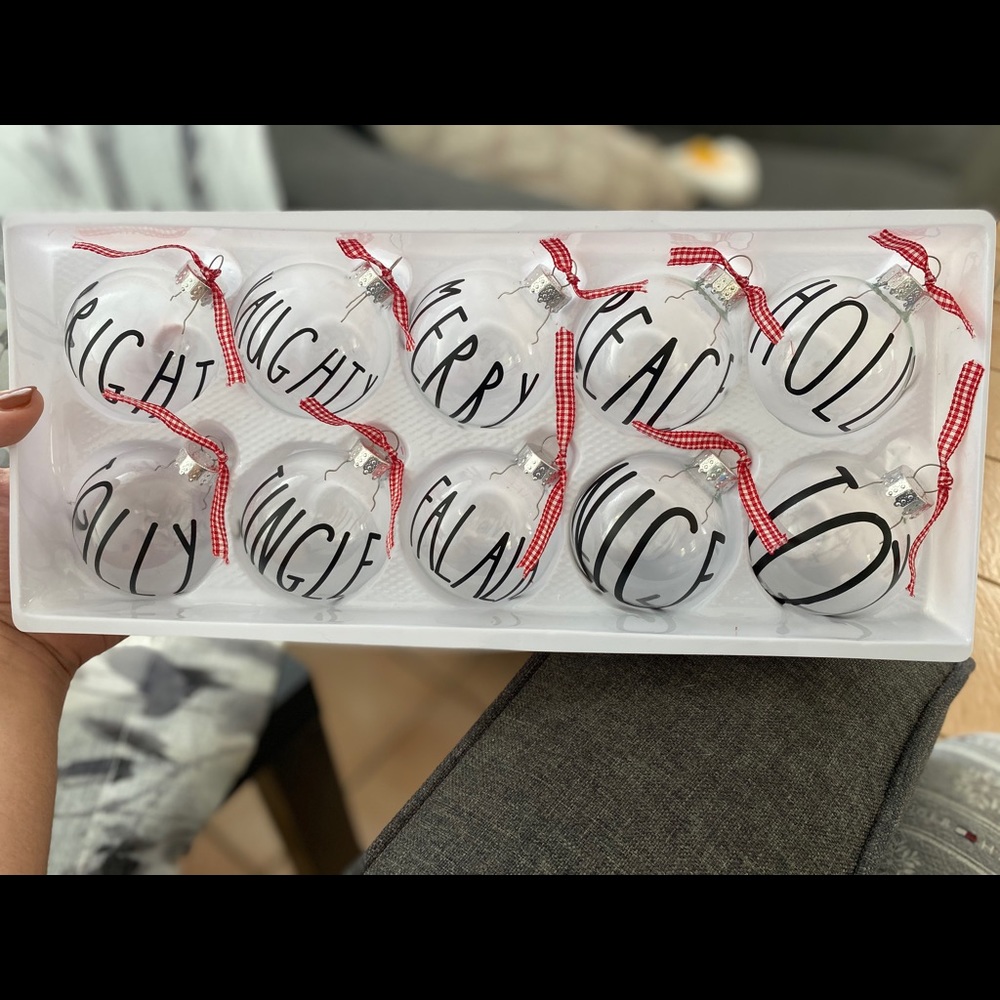 Rae Dunn inspired Christmas ornaments